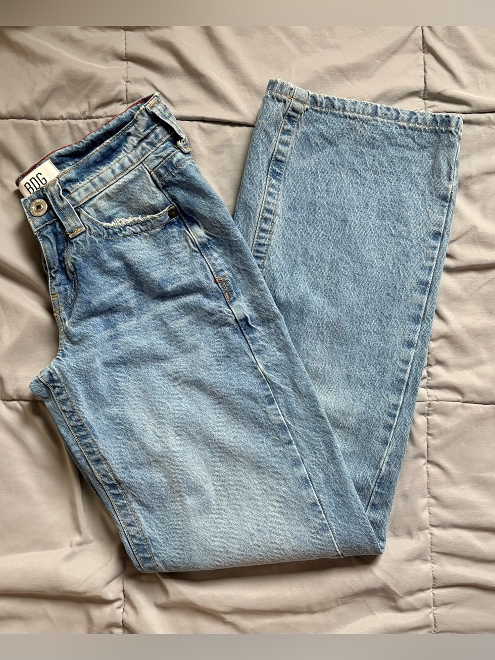 BDG Light Wash High-Rise Straight Leg Jeans